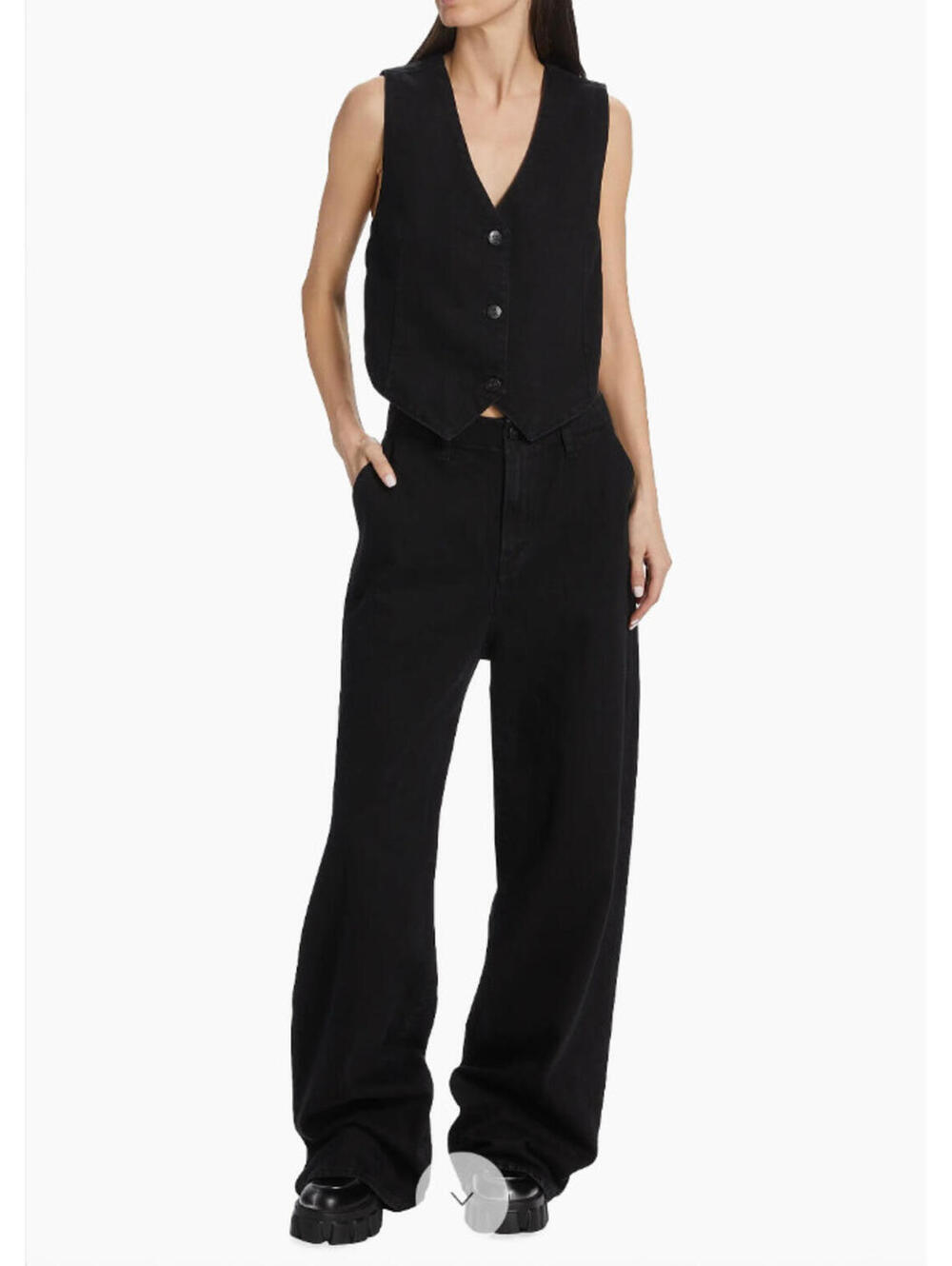 3X1 Flip Baggy Trouser Jeans in Noir, Size 27, $245 NWT #2459